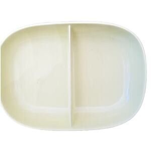 Mid Century Modern Texas Ware Cream Divided Serving Bowl Dish No. 116